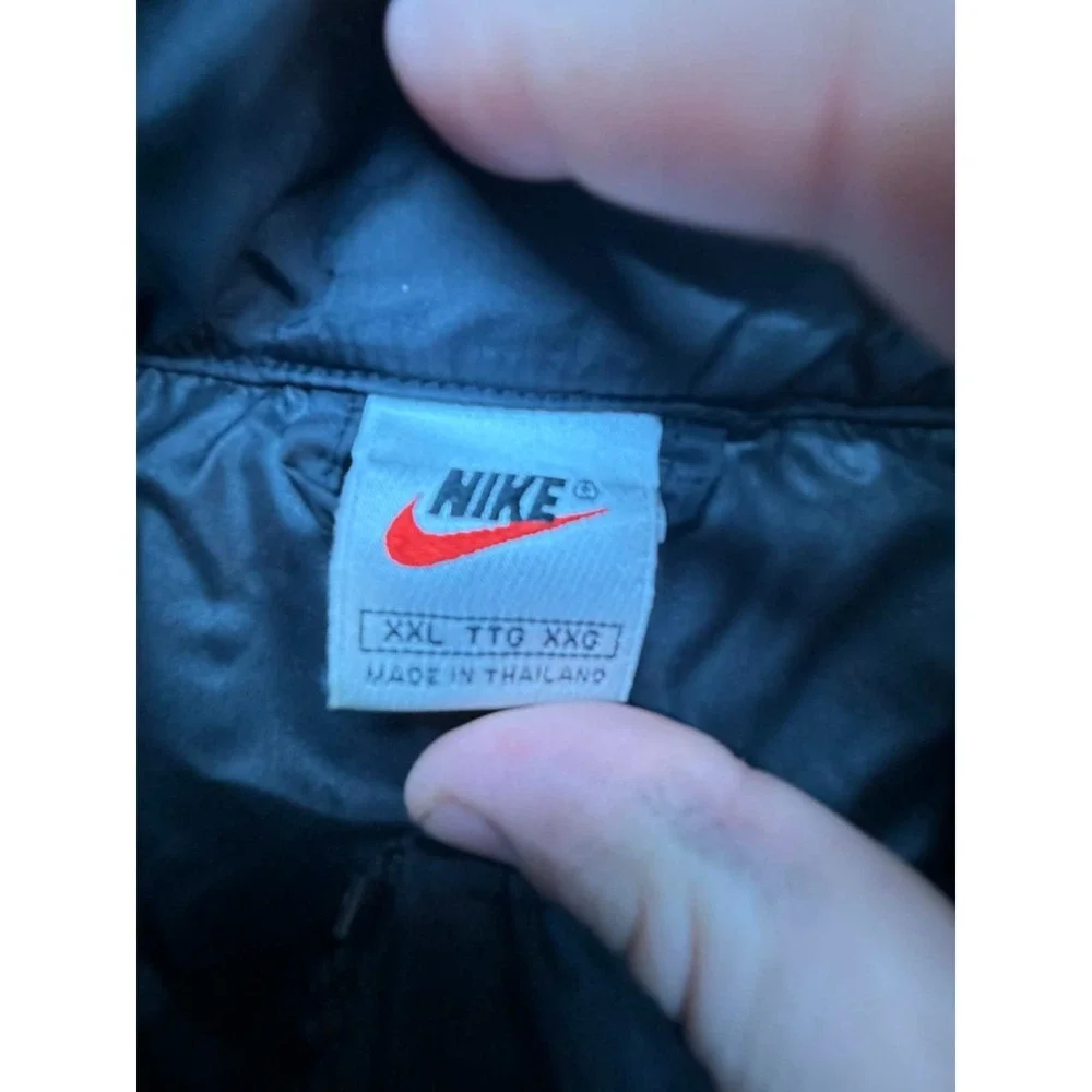 Vintage Y2K Nike Windbreaker Rain Pullover Pack away Hood‎ Black XXL